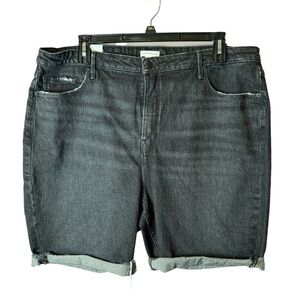 Good American '90s Bermuda Black Shorts - Size 16